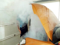 Amateur, Grosse bite, Gros seins, Voiture, Français, Hard, Rousse roux, Mouillée