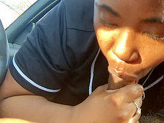 black bbw gulps nut in the car
