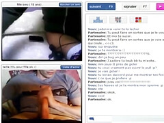 18yo french girl has cybersex with a stranger online and rubs her pussy