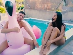 Culo, Belleza, Mamada, Loco, Linda, Polla, Latina, Piscina