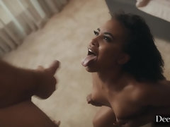 Mamada, Ébano, Rostro sentado, Lamidas, Coño, Montar, Nalgadas, Chorro