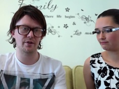 Pijpbeurt, Bruinharig, Sperma in gezicht, Brillen, Doordringend, Gezichtspunt, Realiteit, Tatoeage