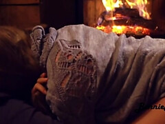 Sex by fireplace from real couple BonnieAlex.