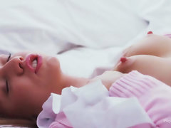 Vrouw, Masturbatie, Orgasme, Klein, Russisch, Schoolmeisje, Tiener, Tieten likken