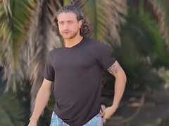 Enthousiasteling, Grote lul, Homo, Handbeurt, Masturbatie, Spier, Olie, Alleen