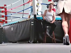 Watch this beautiful blonde babe AJ as she do some footwork on dudes cock