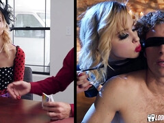 Leie, Blondine, Blasen, Schwanz, Füsse, Fetisch, Lecken, Titten