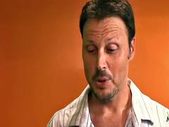 A male individual engaged in sexual intercourse with a really attractive brunette, resulting in a sexual encounter