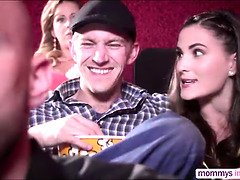 Teen Cherie in a movie date dicking threesome with Milf Molly and hunk bf D