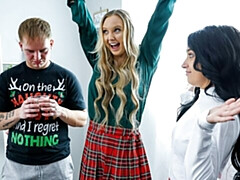 Paisley Porter and Vanessa Marie are fucking with a big cock