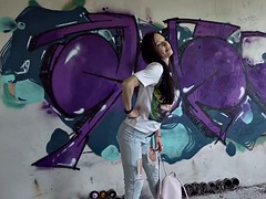 German Intelligence - Skinny MILF Allatra gets picked up and fucked rough in a hidden location in Berlin