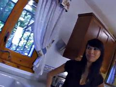 Sharon Lee - Anal in Kitchen: Blowjob, Asian Deep Throat Porn