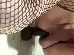 round cross dresser trying to gape herself for dad