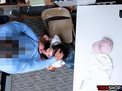 Tiny teen steals from a store and caught by security