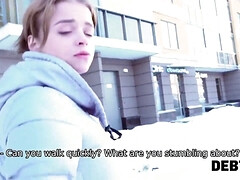 Calibri Angel takes the ultimate debt and pays it all with her big tits and mouth