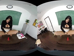 School classroom POV VR sex with brunette MILF - hardcore