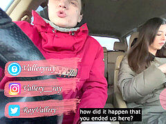 English subtitles, public blowjob, sloppy blowjob