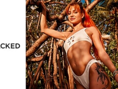 Aesthetic redhead model Little Dragon fucked by large black penis