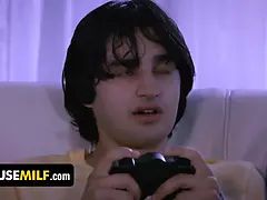 Amerikanisch, Grosse titten, Blasen, Hd, Milf, Stiefmutter, Flotter dreier, Titten