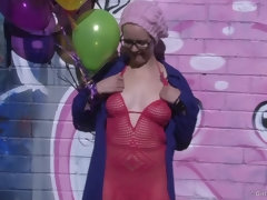 Im freien, Strumpfhose, Rotschopf, Rock, Solo, Strümpfe