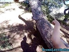 Jizzed teen rode currency