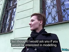 Short haired woman fucks stranger for cash in his car