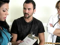 Vollbusig, Cfnm, Arzt, Weibliche domination, Hd, Wichsen, Muschi, Flotter dreier