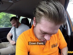 Enthousiasteling, Kont, Grote mammen, Bruinharig, Lul, Europees, Sperma in gezicht, Brillen