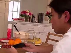 Mature Japanese Woman Gives Blowjob Then Gets Shaved Pussy Creampied Hardcore Style