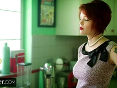 Blondine, Blasen, Spermaladung, Lecken, Natürlichen titten, Pornostars, Rotschopf, Rau