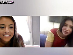 Kinky lesbian babe analtoying and assfingering on video call