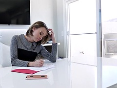 MYLF - Hardworking businesswoman gets her pussy fucked by job applicant during interview