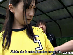 Japanese soccer girls get multiple cocks