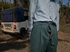 Pu joy - skinny male dick in uniform, tuktuk on the street