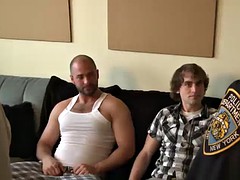 big dick gay threesome with facial
