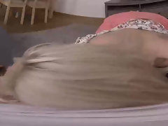 Wonderful blonde Zazie Skymm gives a blow job and gets a hard fuck