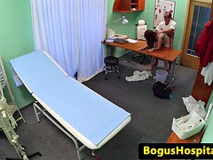 Euro patient pussyfucked by doctor on spycam