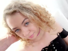 Curly haired cutie Allie Addison convulses in orgasmic frenzy