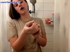 Bad, Blondine, Schwanz, Dildo, Frau, Fetisch, Milf, Solo