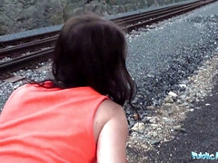 Public agent slender nymph lola black in public teach track bang