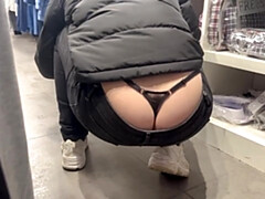 素人, お尻, 女, フェティッシュ, 露出狂, 公共, 一人, のぞき