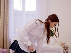 デカパイ, 大学生, 下着, ポルノスター, 女子高生, 一人, ストッキング, オッパイの