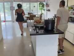 My Boyfriend's Best Friend Fucks Me Hard in Kitchen While His Wife Watches - MaRaSexx Amateur Latina MILF
