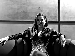 Bobbi S masturbates in a corset and stockings