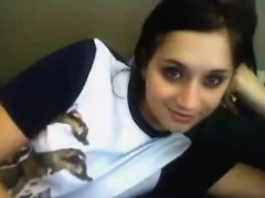 Brunette brune, Masturbation, Solo, Adolescente, Webcam