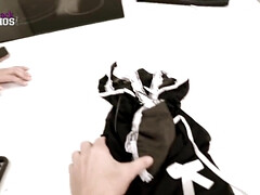 デカチン, デカパイ, フェラチオ, 巨乳な, イく瞬間, ハードコア, メイド, オッパイの