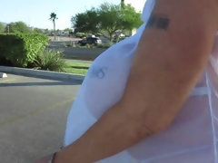 Enthousiasteling, Grote kont, Grote mammen, Hd, Reusachtig, Buiten, Openbaar, Tieten likken