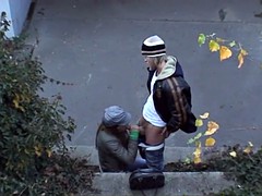 美女, アウトドア, 公共, ティーン