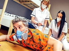 お尻, フェラチオ, バック, 女 人男 人, ホテル, 看護婦, 三人, オッパイの
