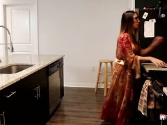 Dava Foxx Gets Nailed in the Kitchen by a Big Penis